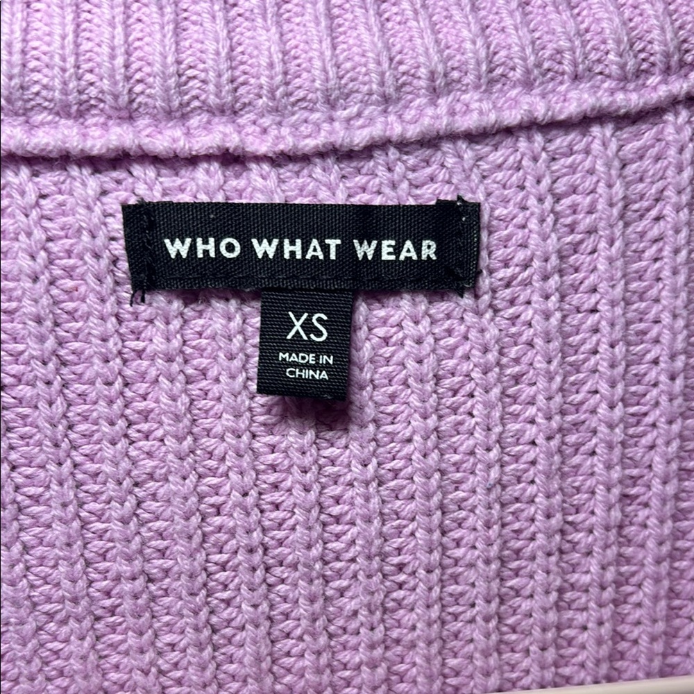 Who What Wear Purple Ruffled Cardigan Sweater - Picture 2 of 4